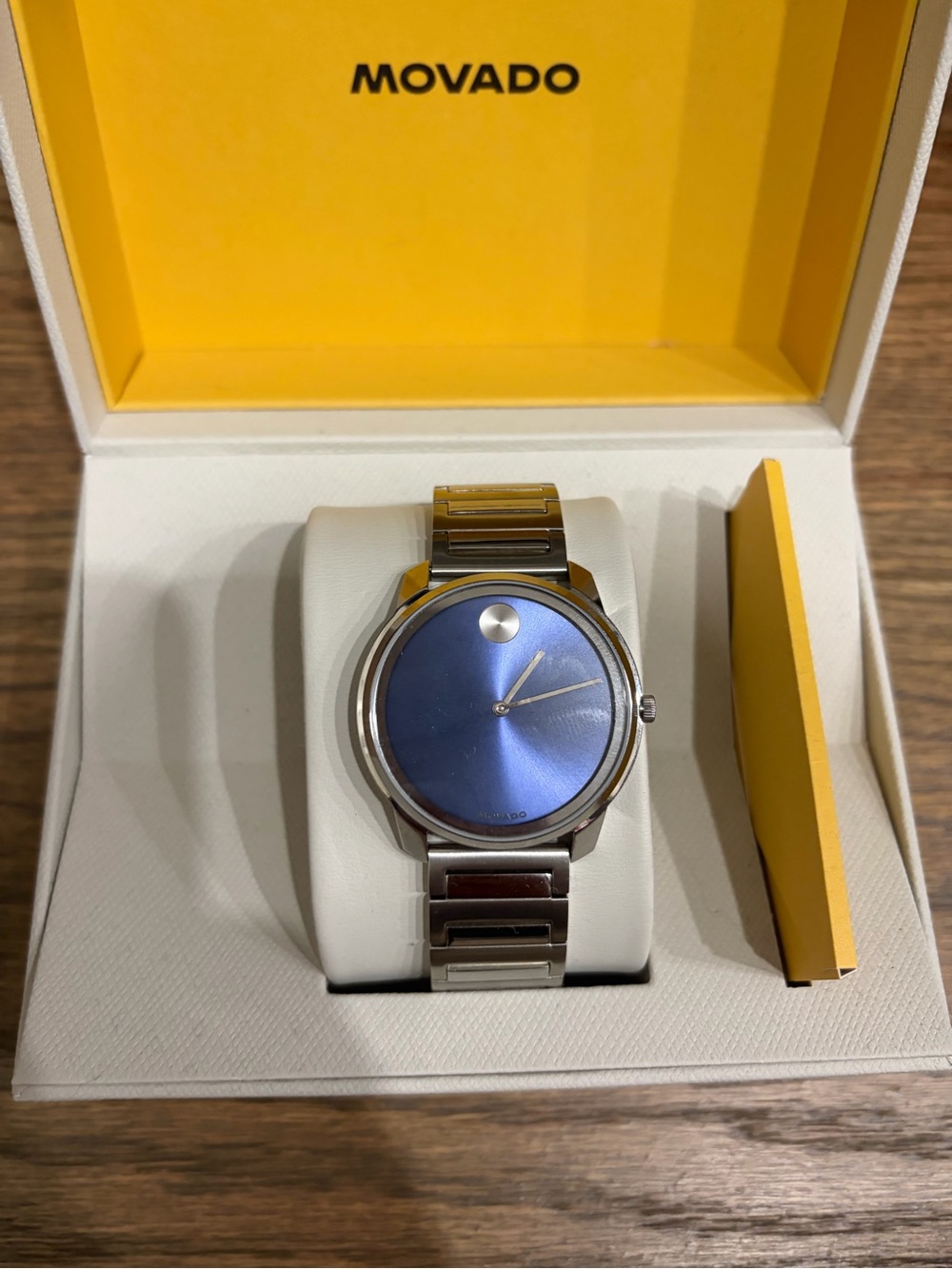 Movado Men’s Watch Blue Dial Stainless Steel Bracelet